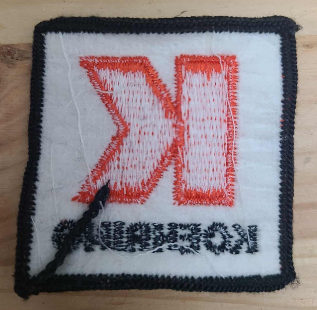 Koenig Embroidered Patch – Vintage Style Red K Logo Badge for Jackets & Bags