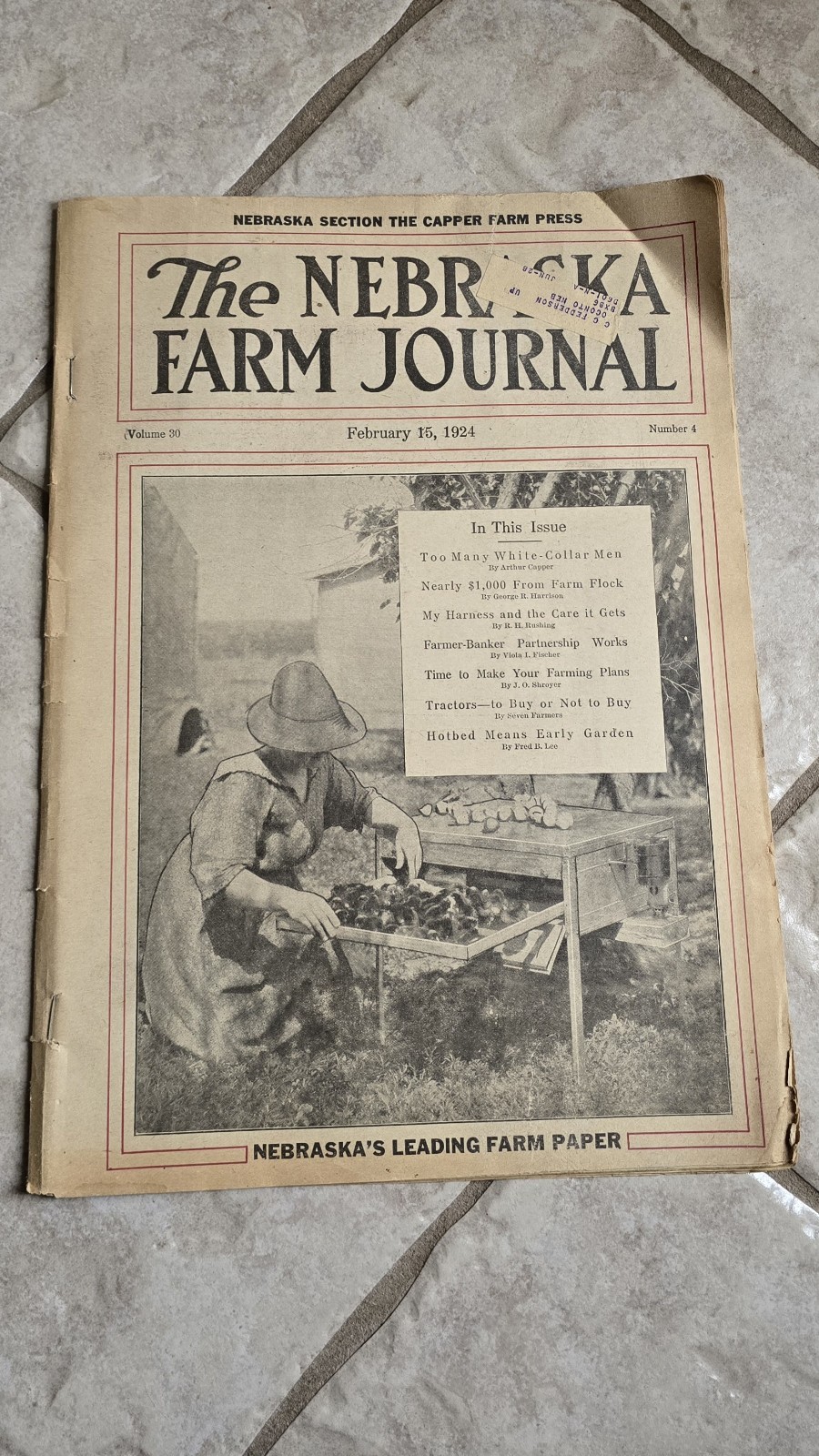 14 Lot/Rare 1923-1924 Nebraska Farm Journals-Capper Farm Press-Vintage Color Art