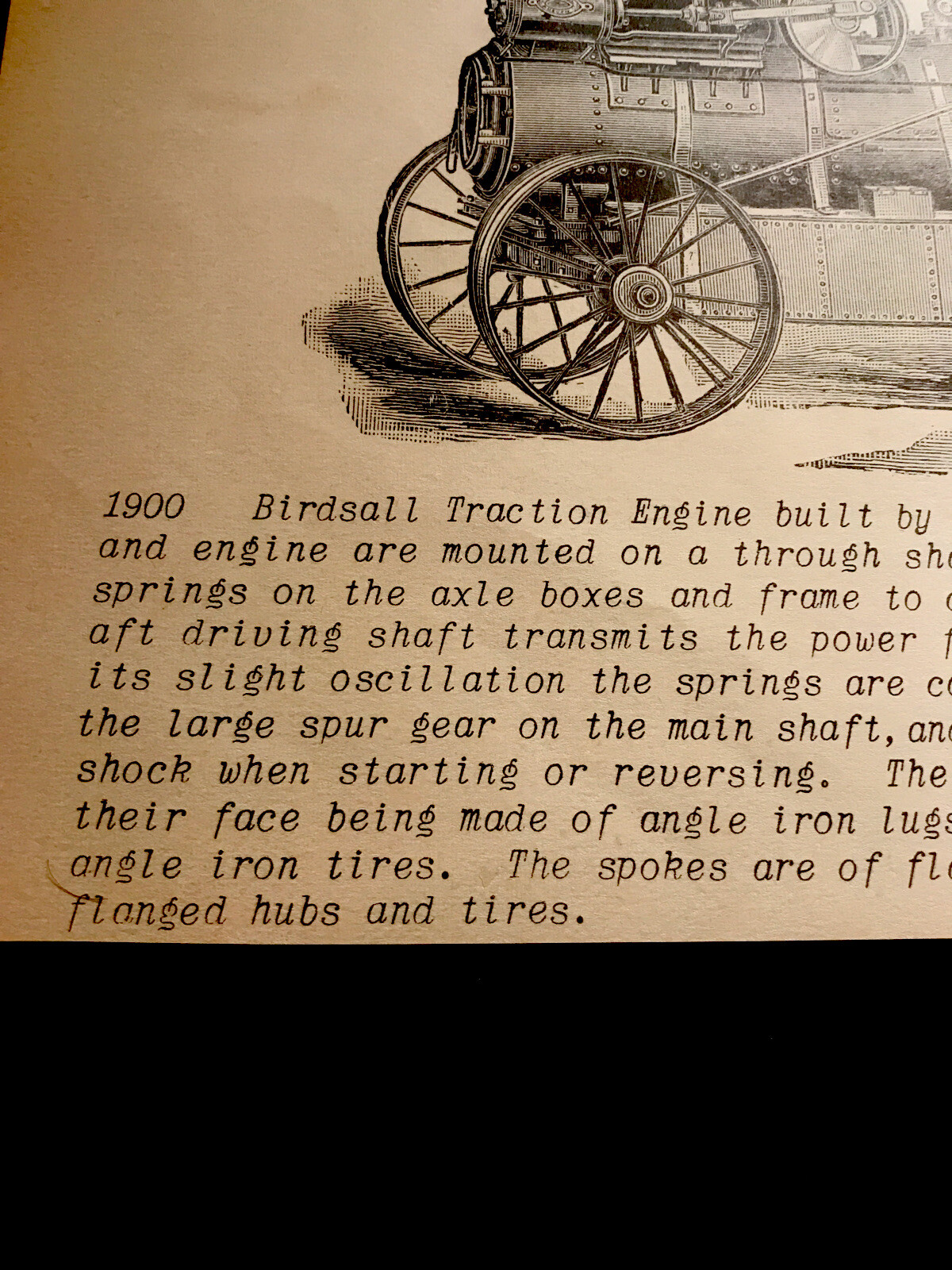 1900 Birdsall Traction Engine Farm Engraving Advertising – Auburn – New York