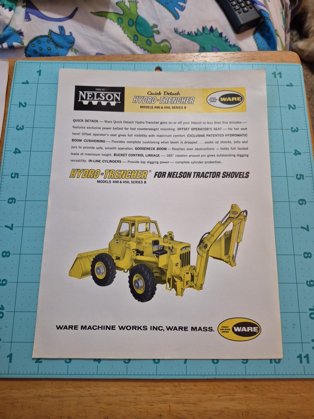 1960’s? Nelson Models 400 & 450 Hydro-Trencher Brochure Series B