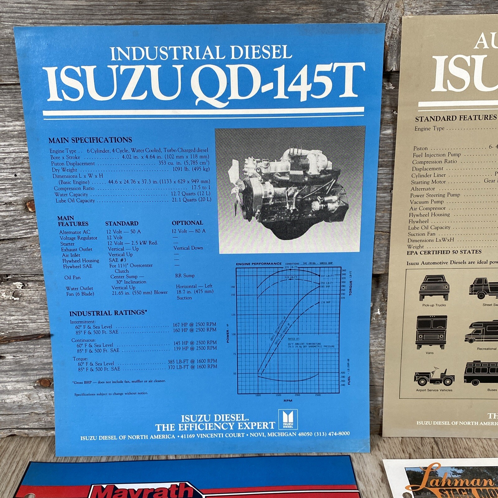 Farm Sales Brochure Lot 7 Paper Items Tarps, Auger, Trailer, Isuzu Diesel Motor