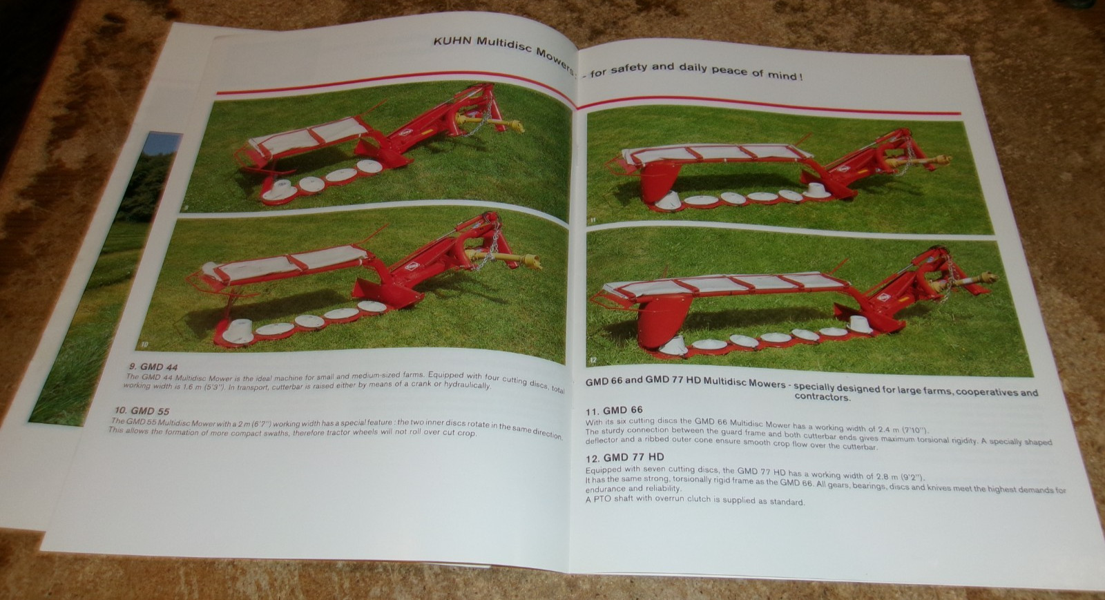 2-lot 1990’s kuhn GMD multidisc mowers brochures in nice shape used