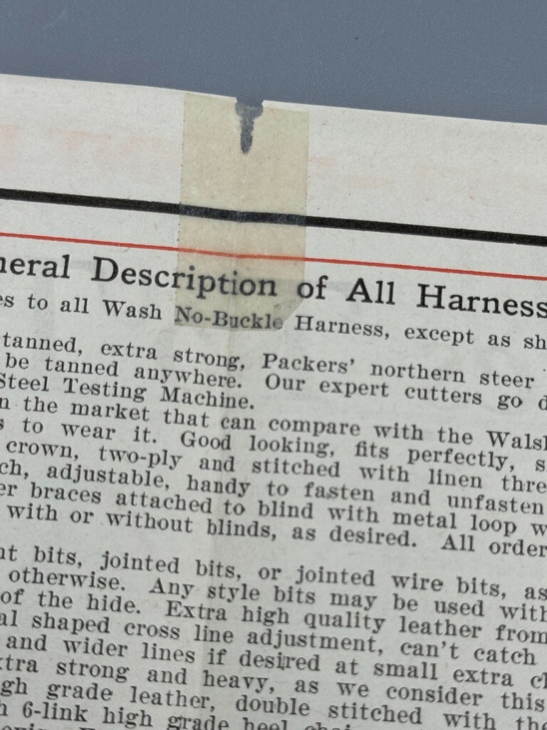 1928 James Walsh HORSE HARNESS Collars FARM Advertising MILWAUKEE Wisconsin