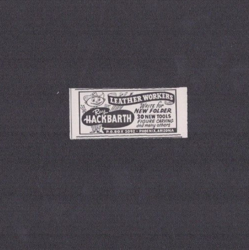 1960 Print Ad Ray Hackbarth Phoenix Az Leather Workers write for New Folder
