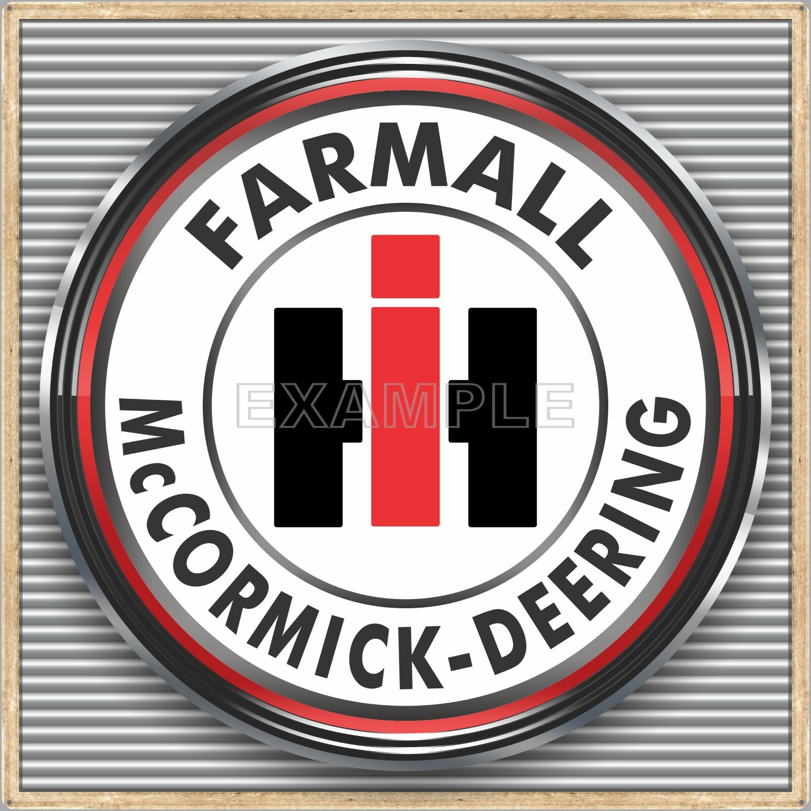 FARMALL MCCORMICK OLD SIGN REMAKE SQUARE ALUMINUM SIZE OPTION UP TO 36″ X 36″
