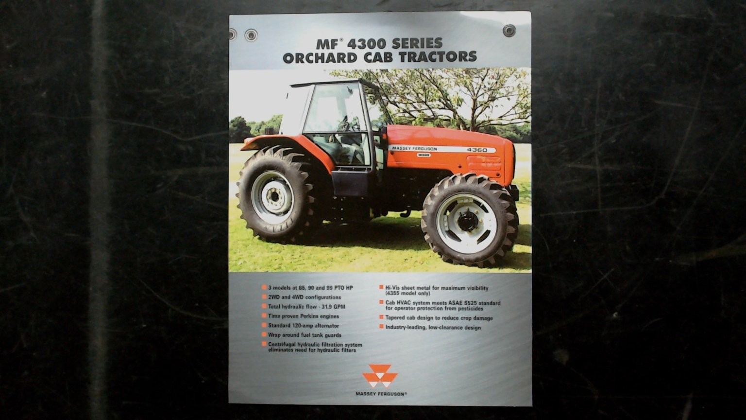 Massey Ferguson MF 4300 Series Orchard Cab Tractors Brochure Vintage