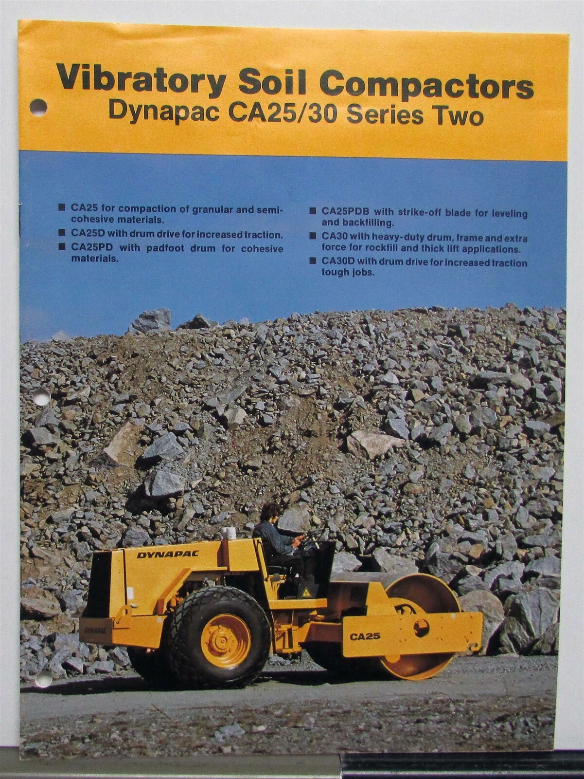 1986 Dynapac CA25 30 Series 2Vibratory Soil Compactor Spec Construction Brochure
