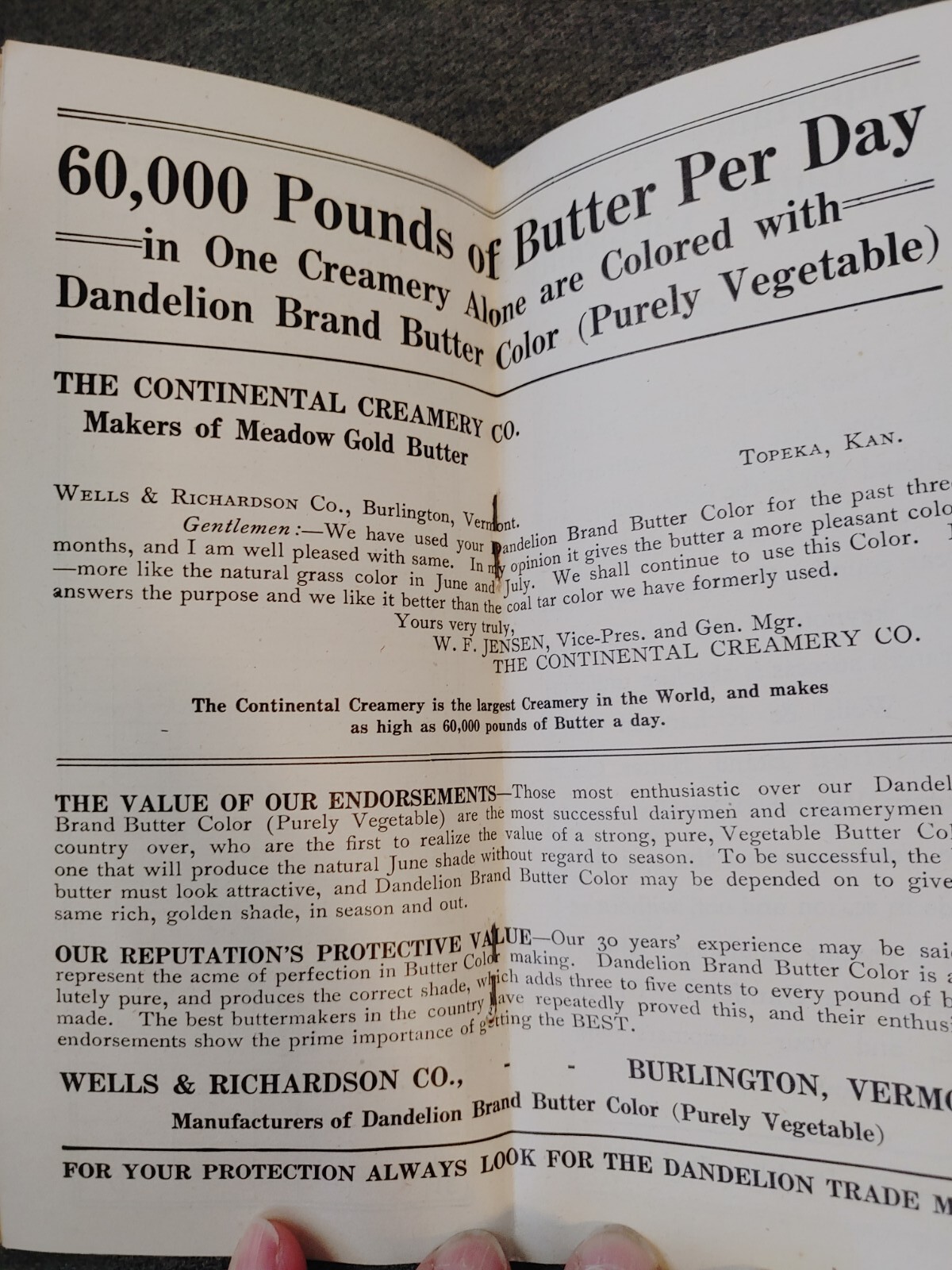 1909 The Dairymen’s & Creamerymen’s Account Book Dandelion Trade mark