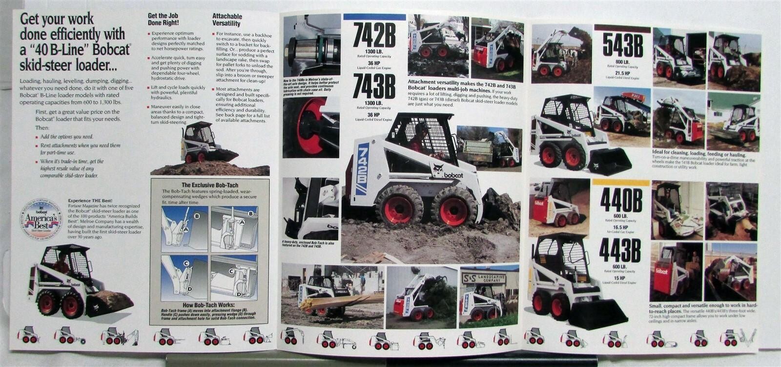 1994 Bobcat 40B Series Construction Specifications Sales Tri-Folder