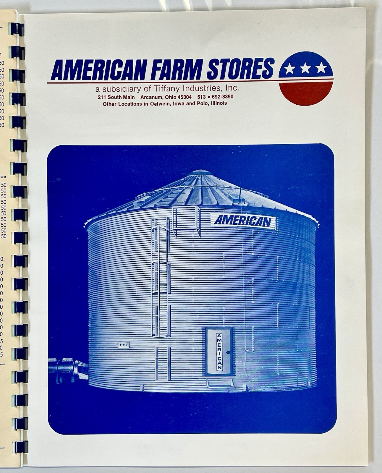 VINTAGE 1970’s ARCANUM HARDWARE AMERICAN FARM STORE BOOK LARRY FOURMAN MGR OHIO
