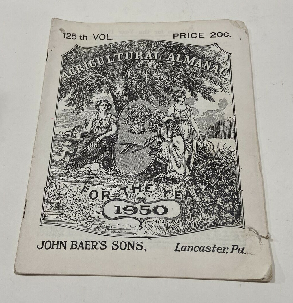 John Baer’s Sons Almanacs 1954, 1953, 1952, 1951, & 1950 Almanacs – Lot of 5x