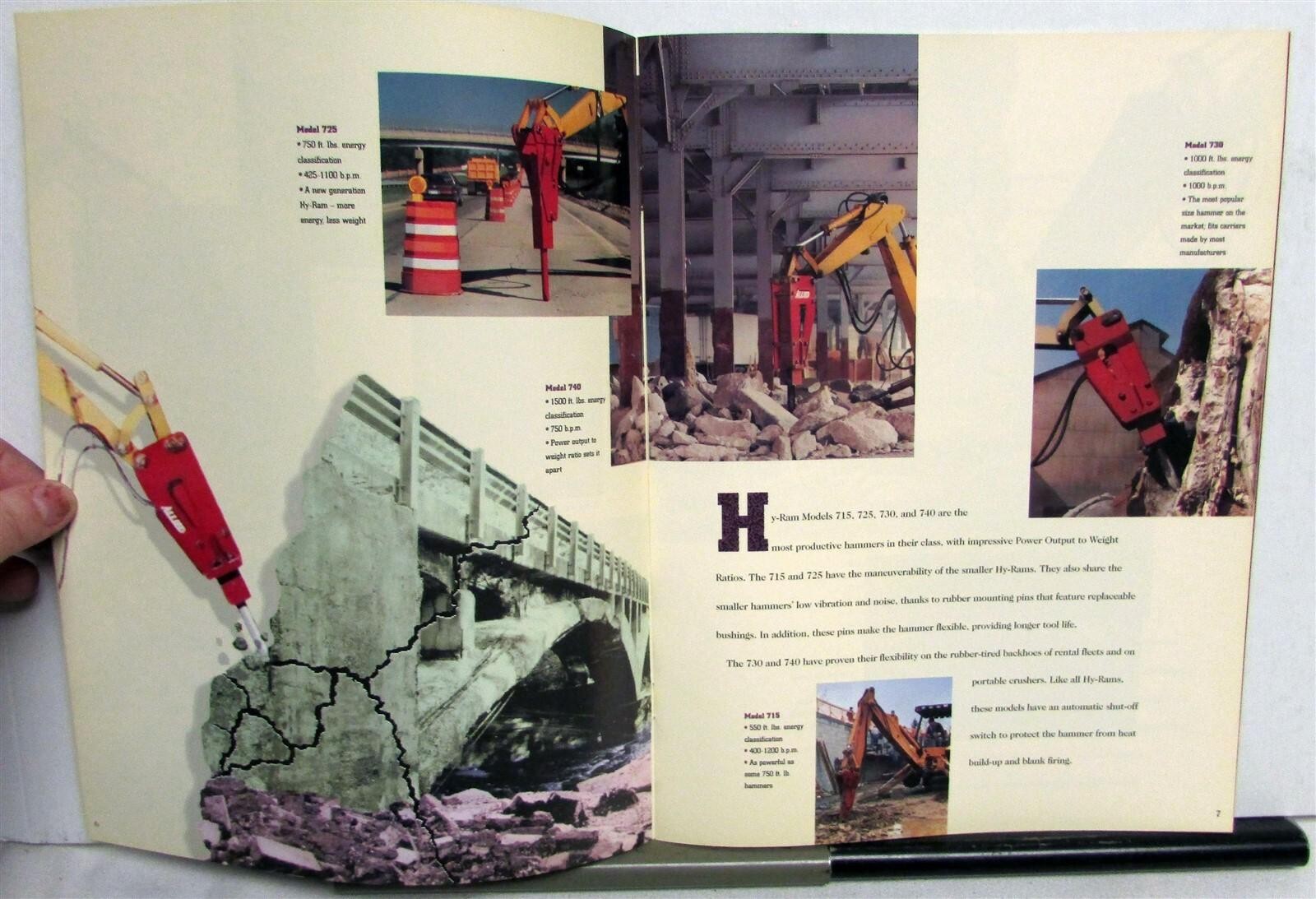 1990 Allied HY-RAM Impact Hammers Construction Sales Brochure