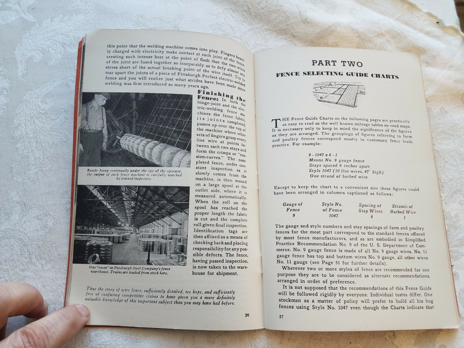 1937 Ready Reference Fence Guide Pittsburgh Steel Co Fencing Farm Orchards Corn