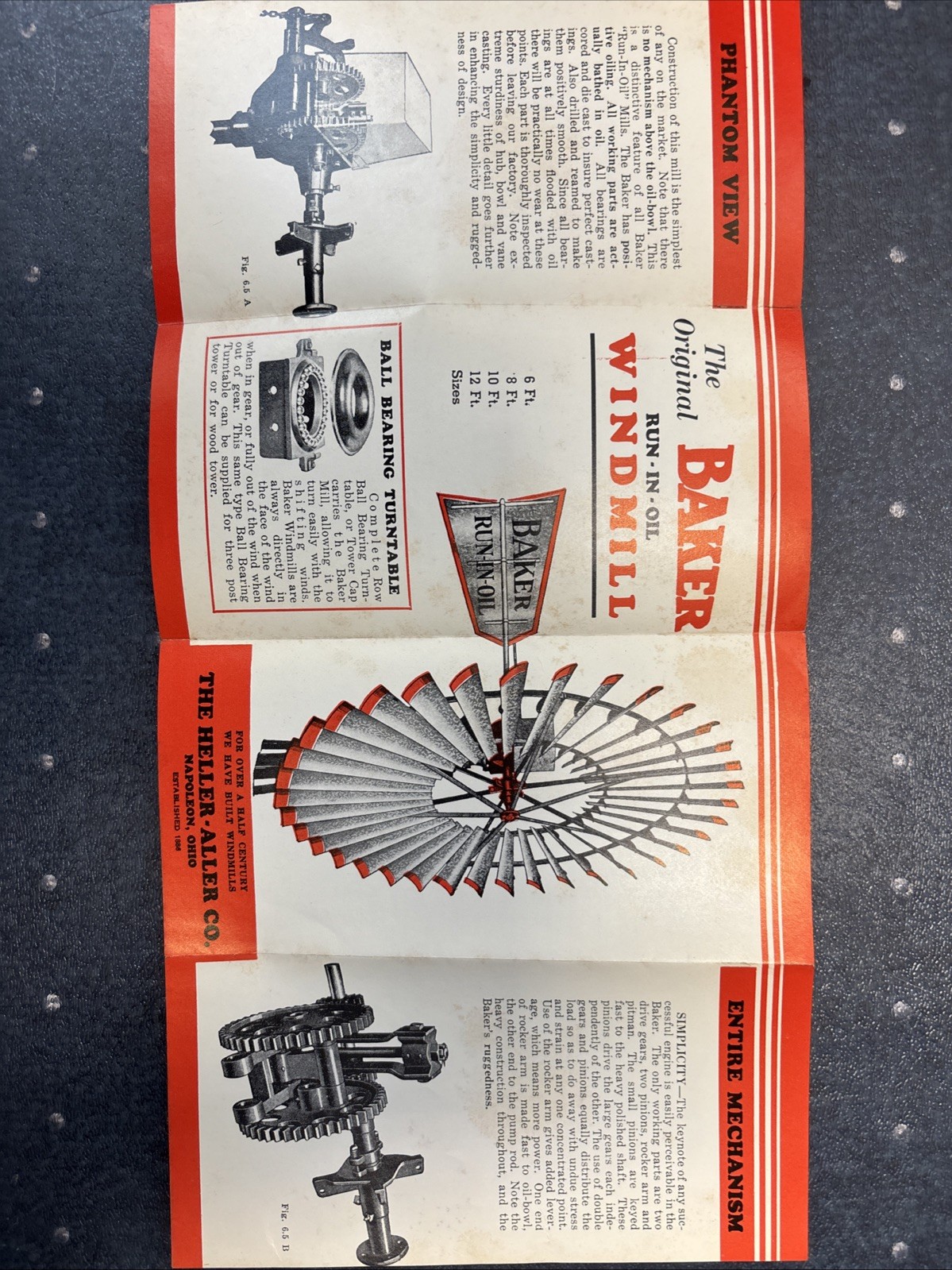 Baker Run In Oil Windmills Heller-Allen Co Napoleon, Oh Brochure