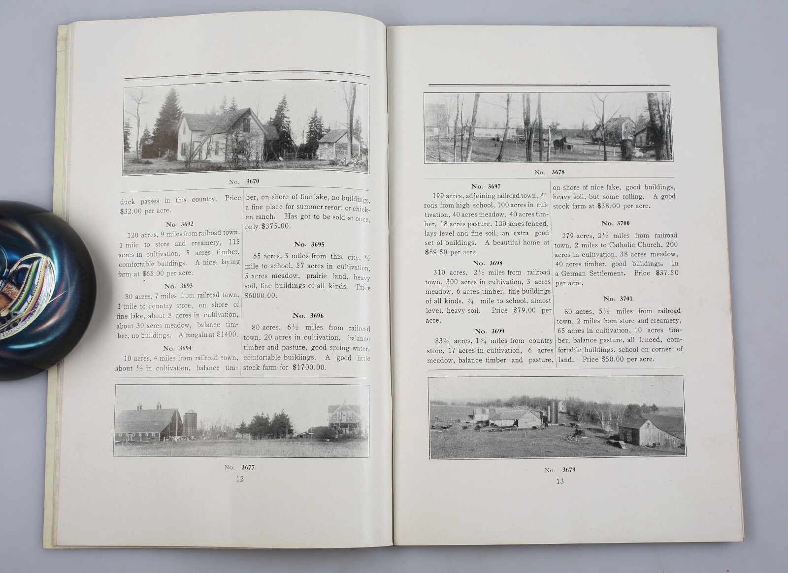 1914 Otter Tail County Minnesota Farms & Land List C.D. Baker Fergus Falls