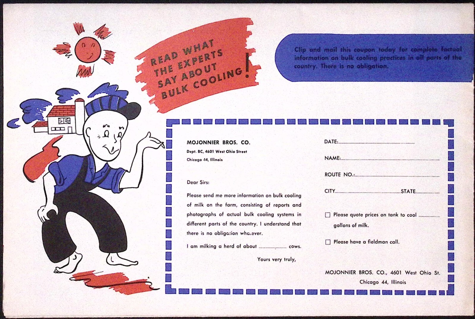 1950s Hoard’s Dairyman Milk Plant Monthly Bulk Cooling Poster Fold Out Brochure