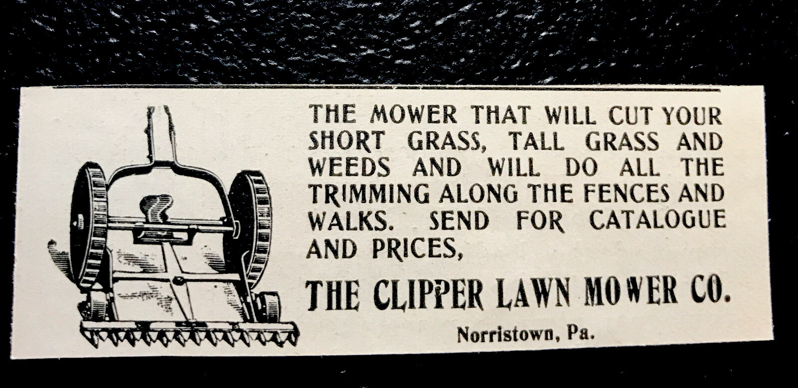 1903 The Clipper Lawn Mower Co. Farm Advertising – Norristown- Pennsylvania