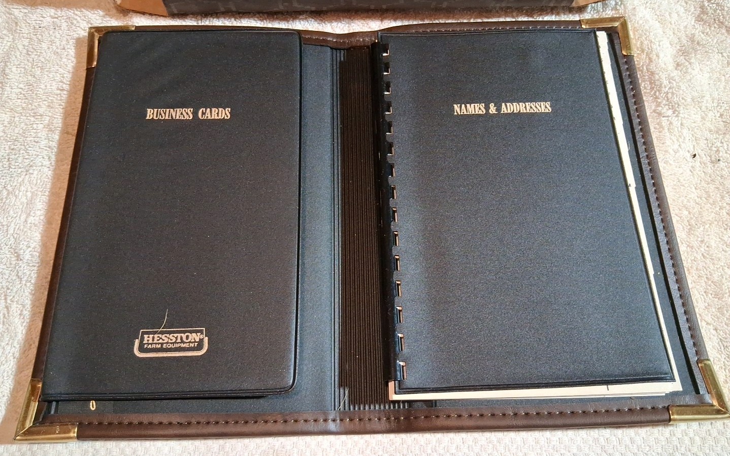 Hesston Leather Address Book Business Card Holder In Box NEW