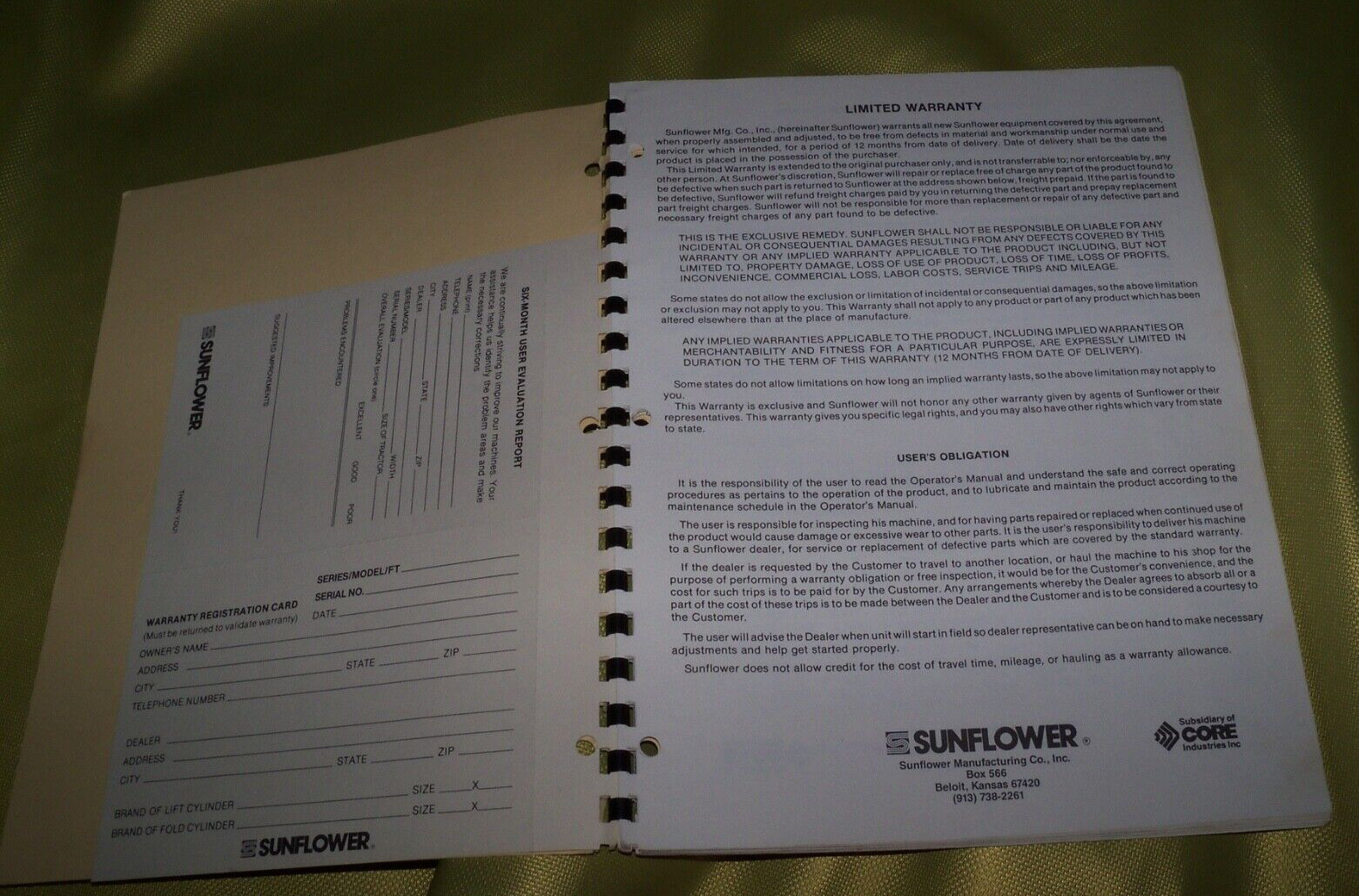 SUNFLOWER 1441 FLEXIBLE DISC 4 SECTION 25′-35′ OPERATORS MANUAL