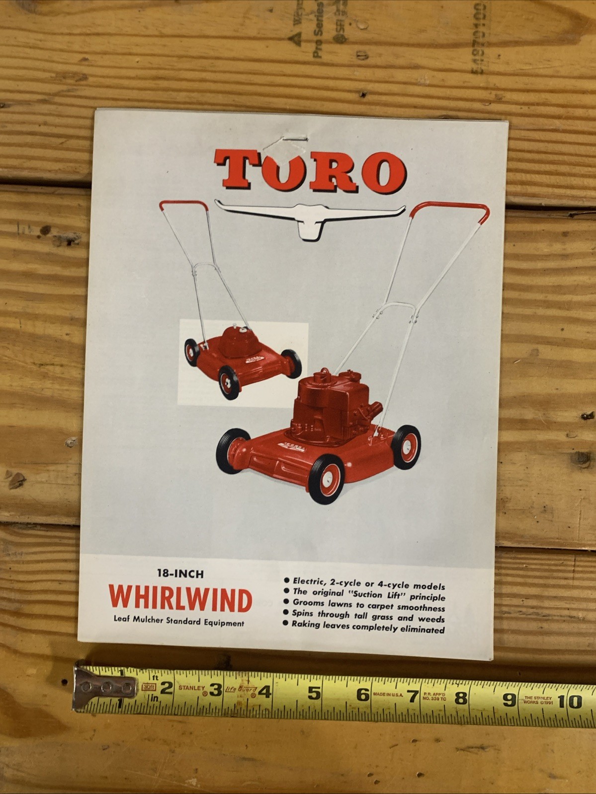 1950”s Toro 18 Inch Whirlwind Push Mower Brochures NOS Original