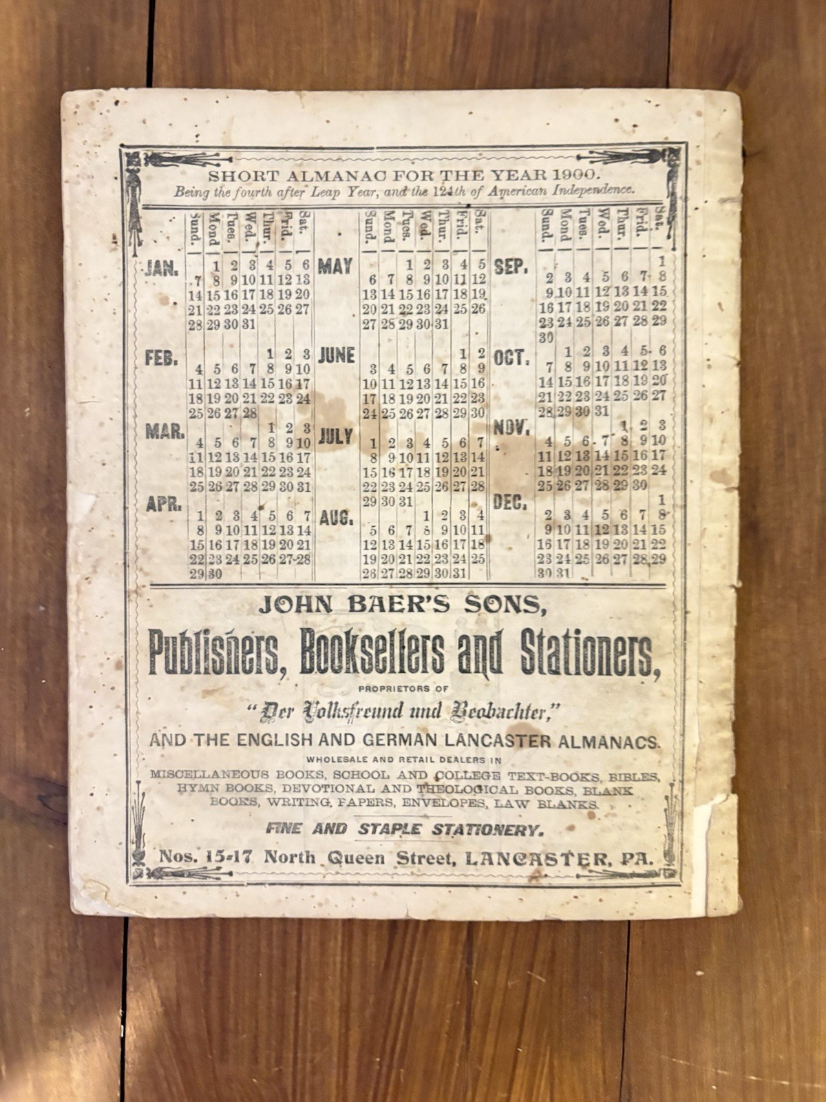 Lot Of 23 John Baer’s Agricultural Almanac Lancaster, PA Antique! 1900’s