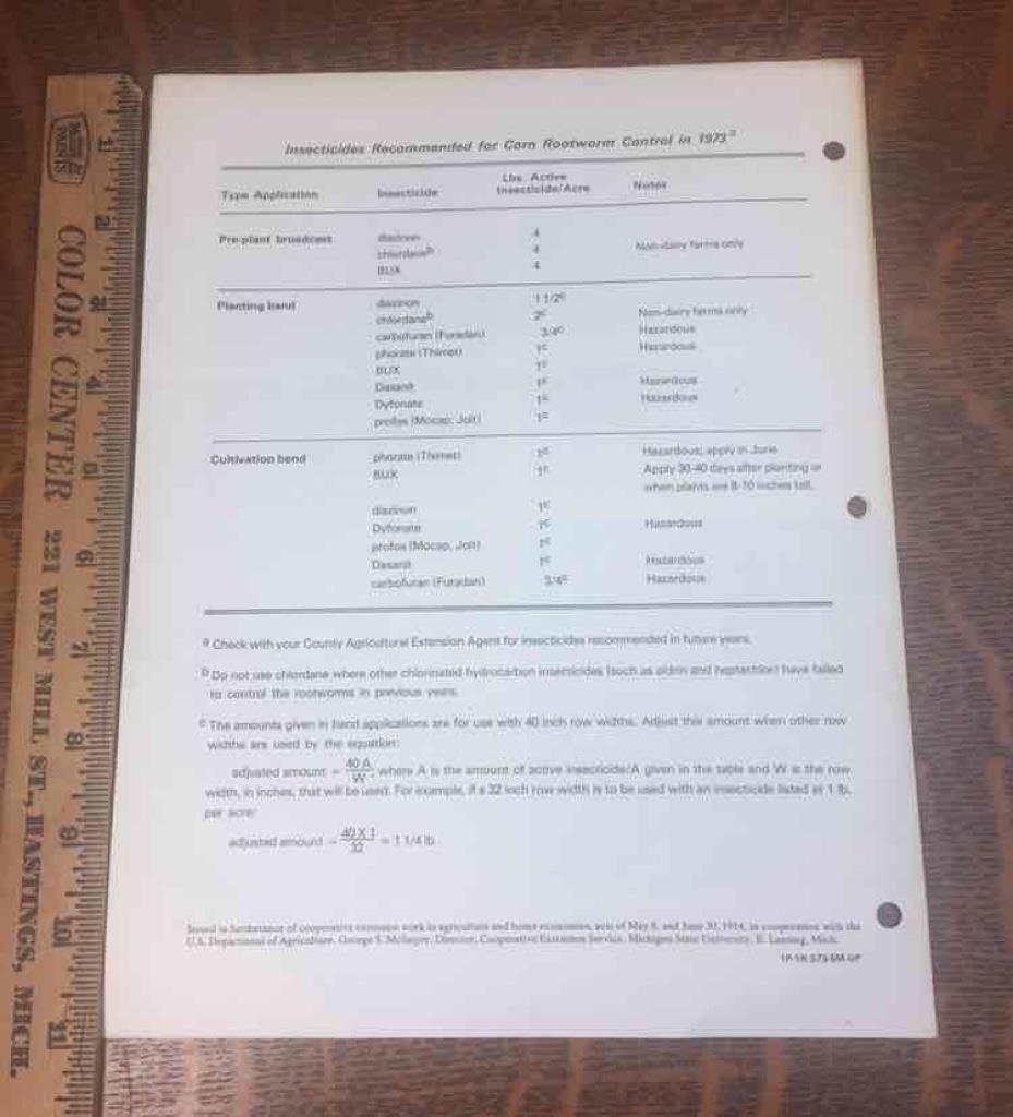 Vintage 1973 Corn Rootworm MSU Extension Service Insect & Pest Control 4 pg bklt