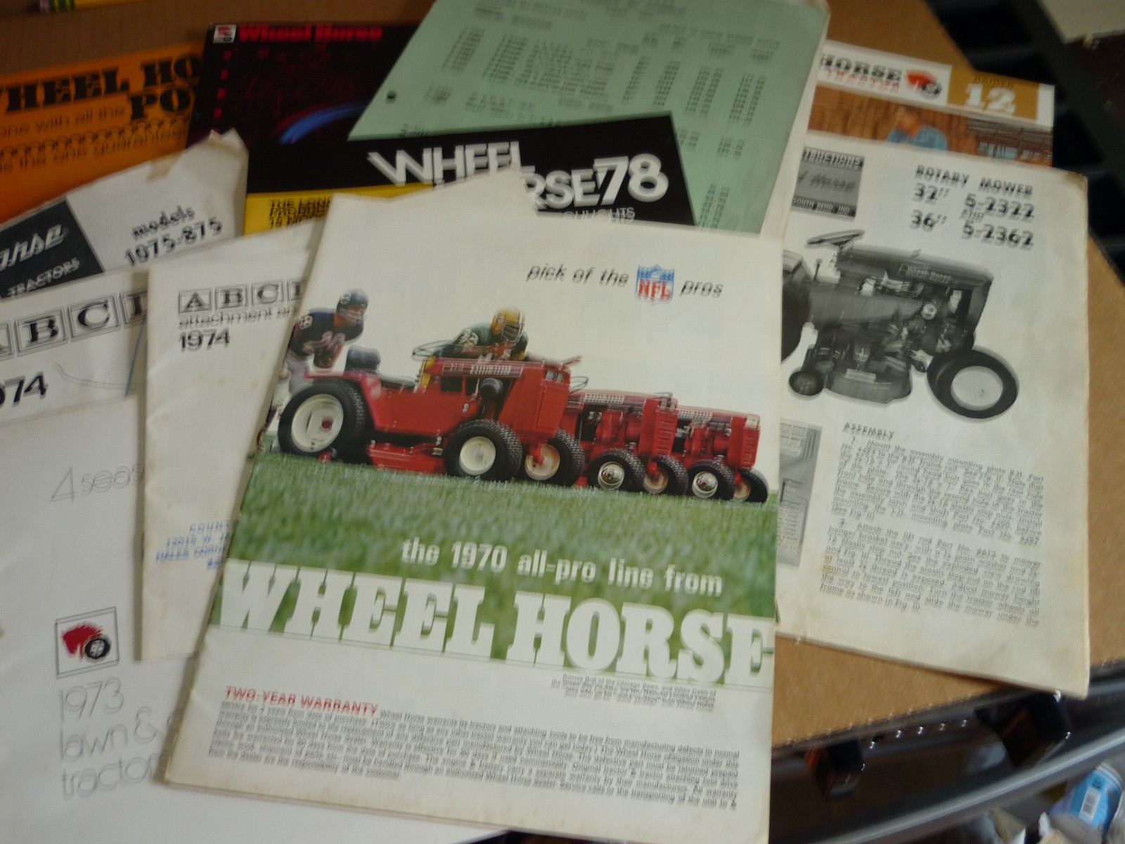 LotOriginal NOS Wheel Horse Lawn & Garden Tractor Brochures-1980 thru 1984