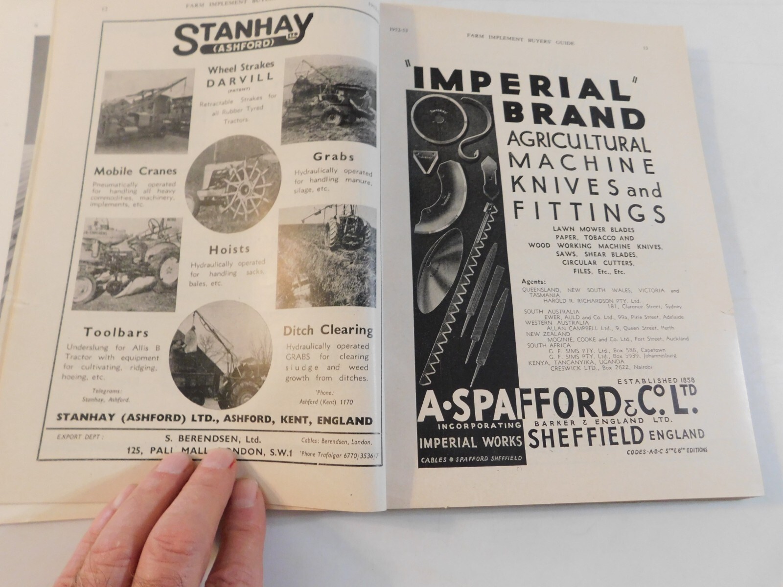 1952-53 FARM IMPLEMENT BUYER’S GUIDE ENGLAND WINNROWERS LAND ROLLERS TEA CUTTERS
