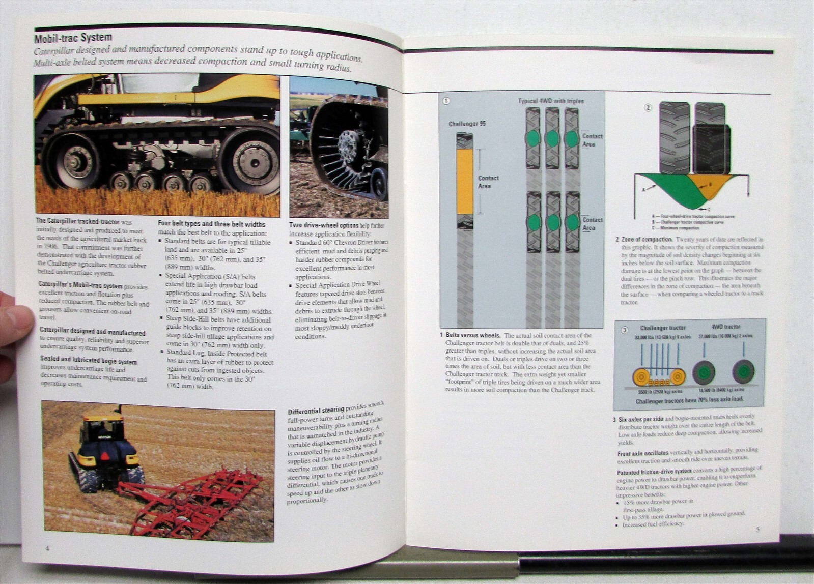 1998 Caterpillar Challenger 95E Articulated Tractor Specs Sales Brochure
