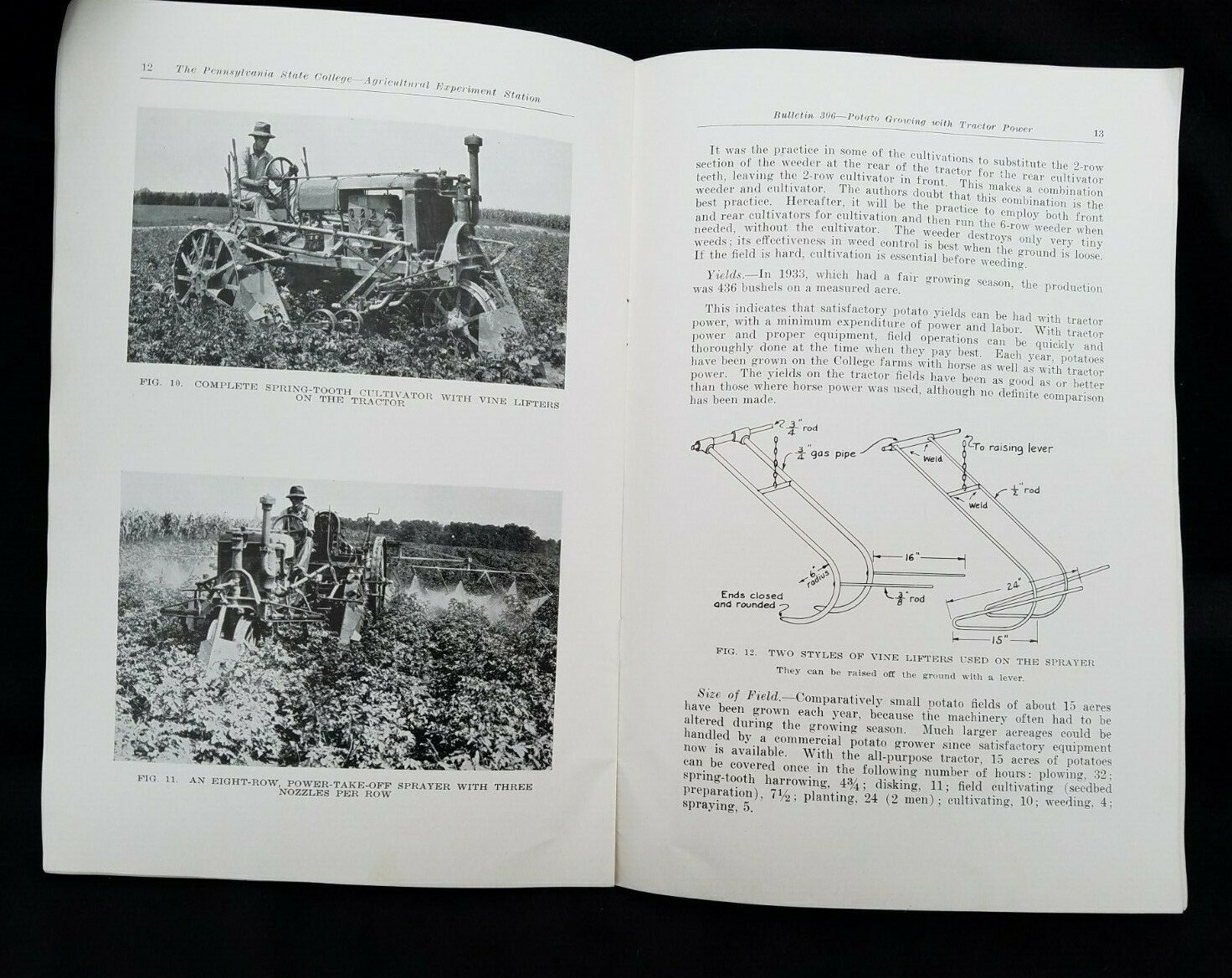 1934 Pennsylvania State College Ag Bulletin Potato Growing With Tractor Power
