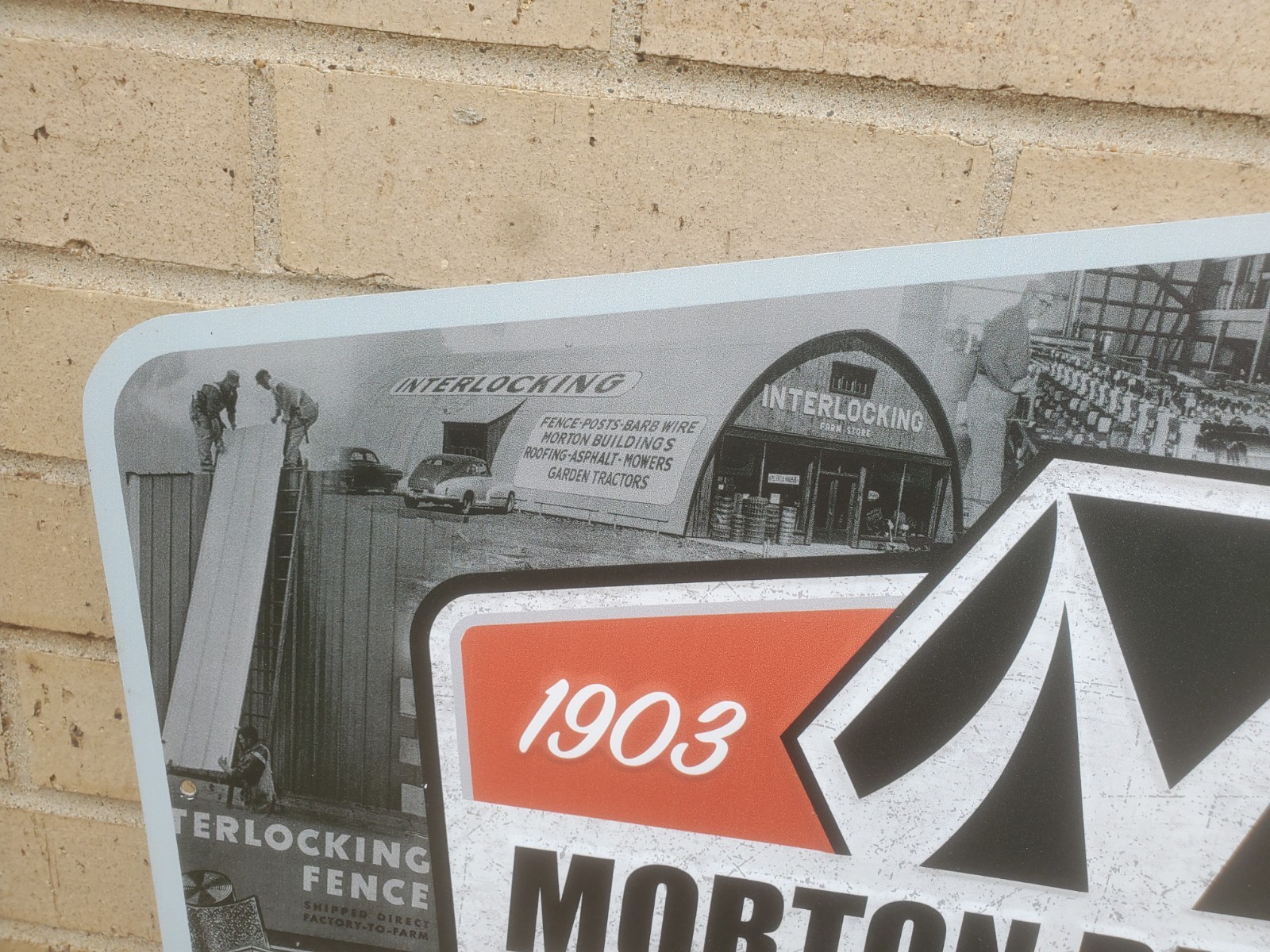 25-1/2″ X 19″ Metal Sign Morton Buildings 120th Anniversary 1903-2023 Farm Decor