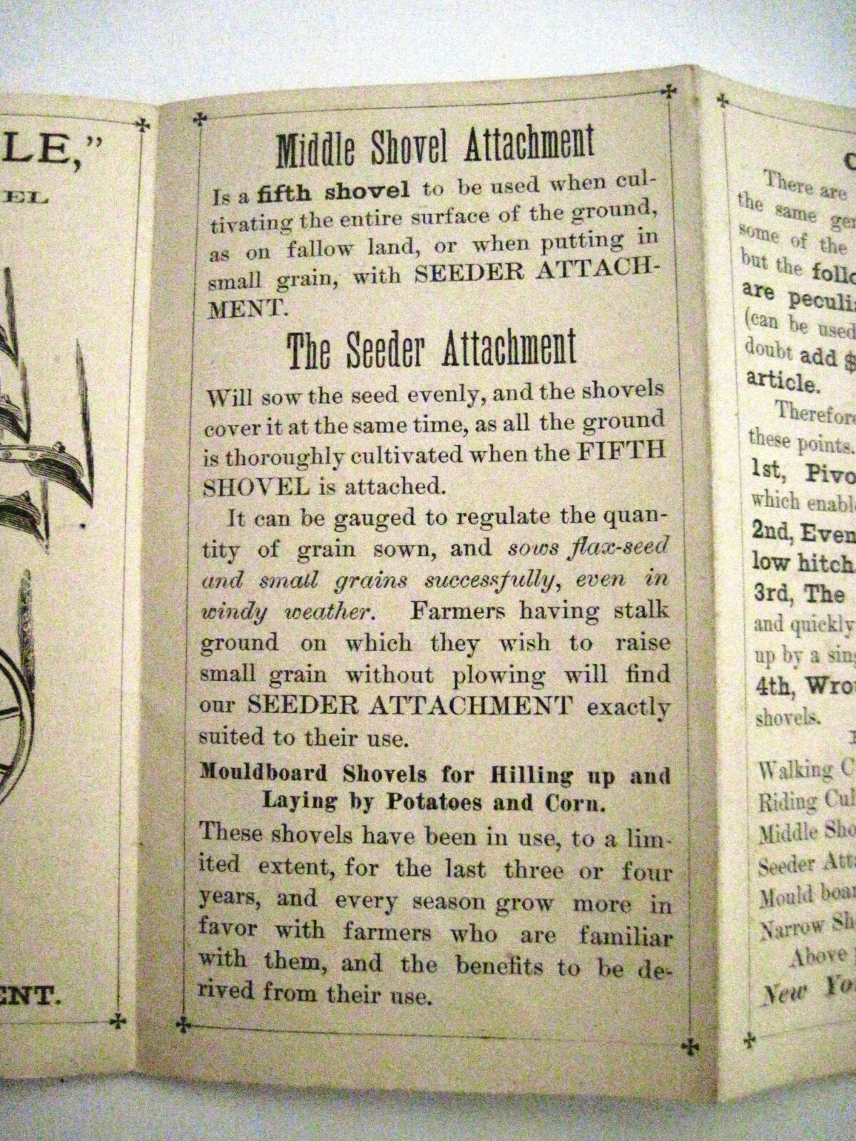 1880 Pull-Out Advertising Brochure for “Eagle Cultivator” w/ Great Pictures *