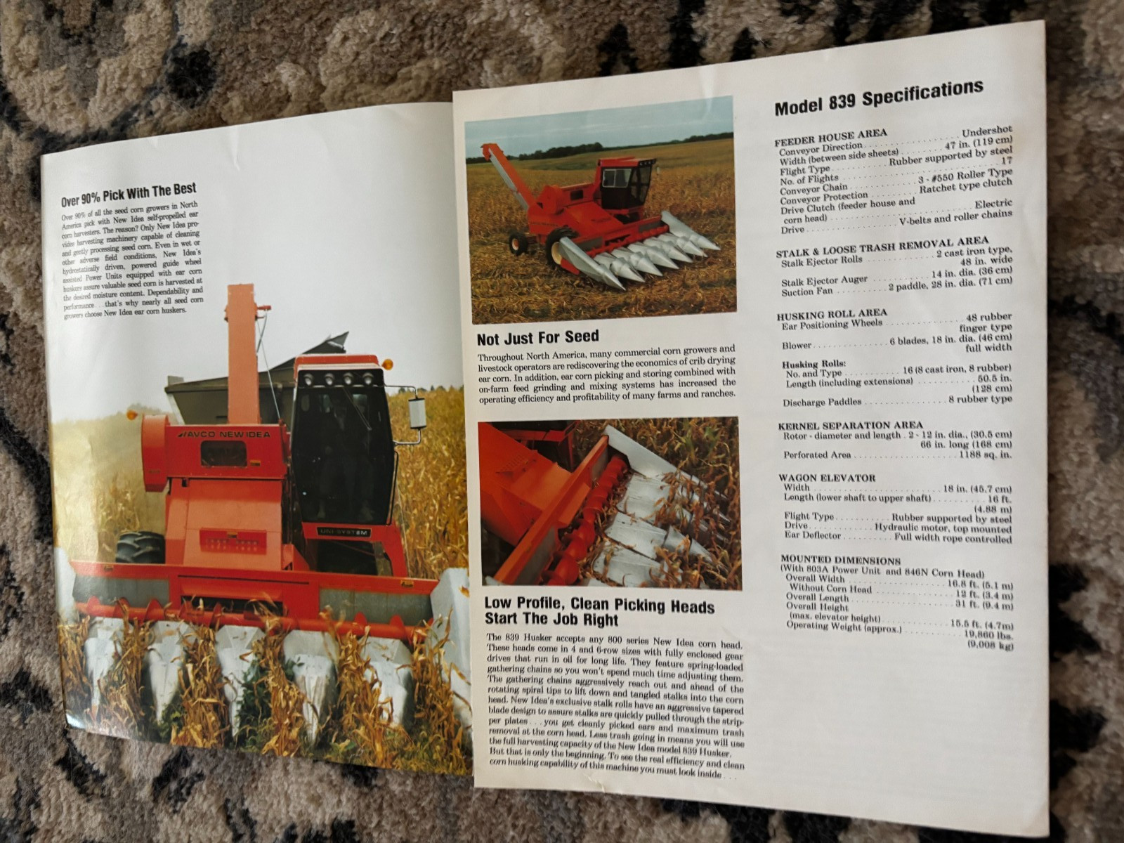 New Idea Uni-System Self Propelled Ear Corn Husker For 1984 Brochure DCPA26