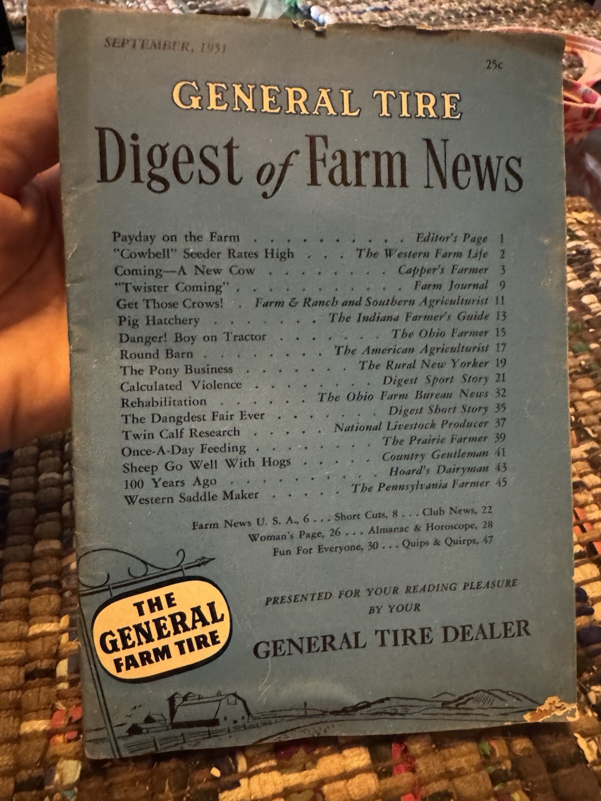 The General Farm tire, September 1951 Digest of Farm News