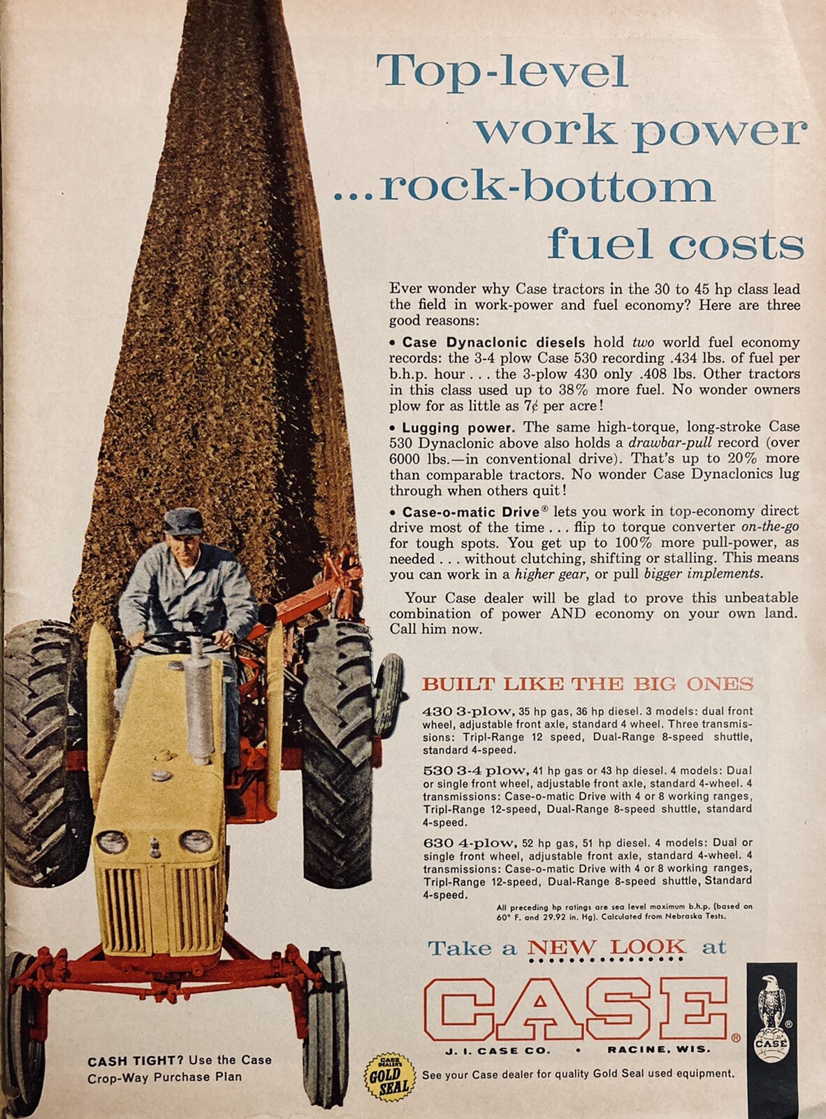 1962 AD.(XH58)~J.I. CASE CO. RACINE, WIS. CASE DYNACLONIC DIESEL TRACTORS