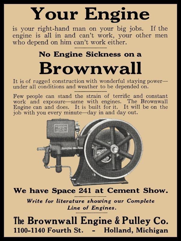 1917 Brownwall Gas Engine of Holland, Michigan NEW Metal Sign: 9×12″ Ships Free