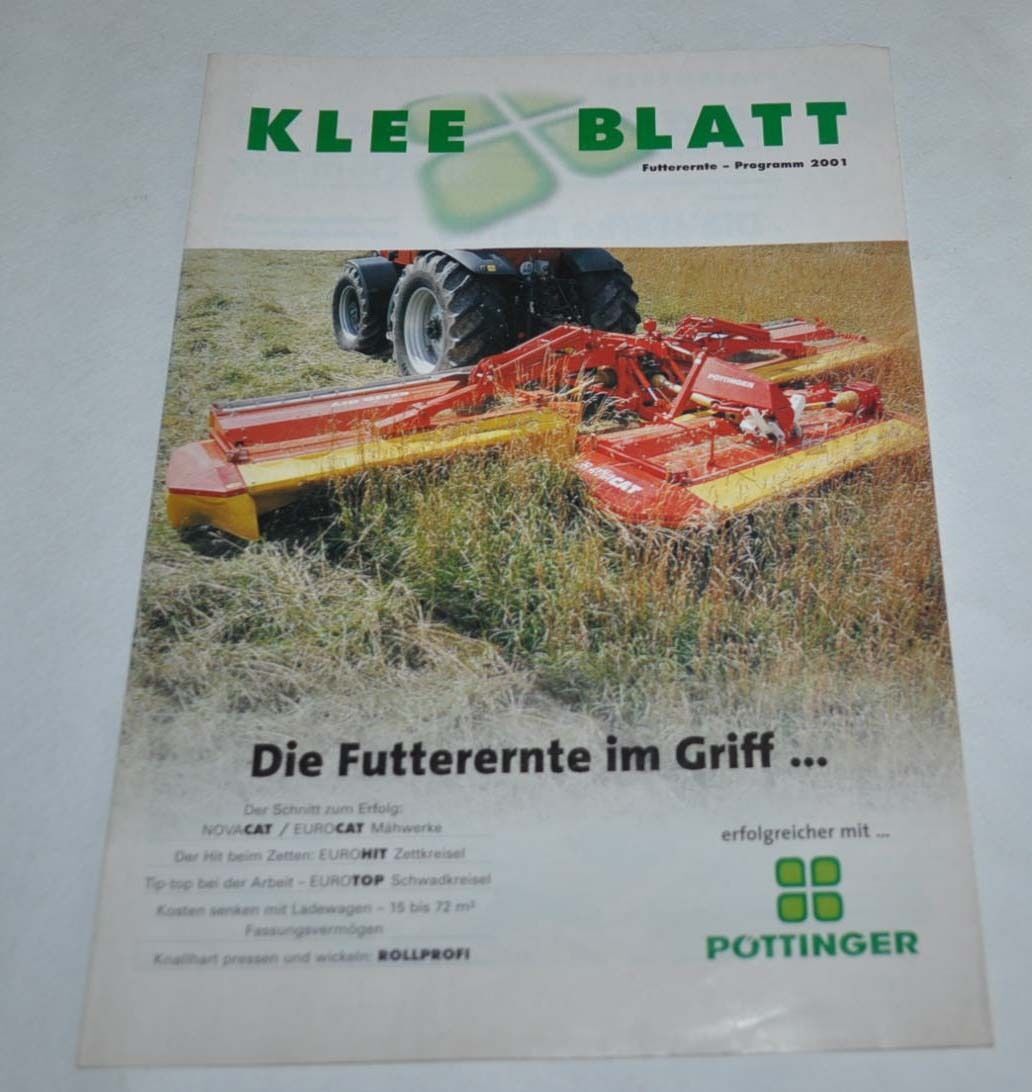 Pottinger Klee Blat Landmaschinen Traktor Tractor Brochure Prospekt