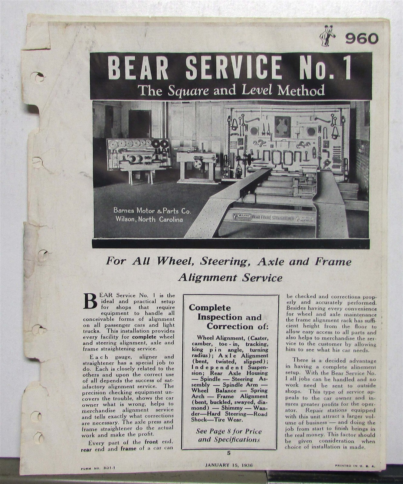 1936 Bear Axel Frame Wheel Steering Alignment Lot Of 14 Service Data Sheets