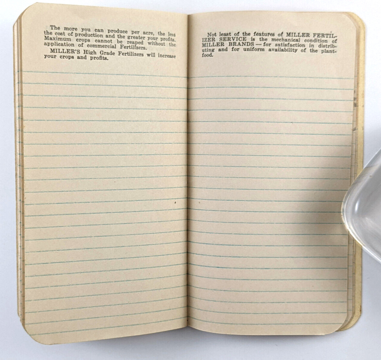 Vintage Advertising Notepad Miller Fertilizer Co Baltimore MD 1930
