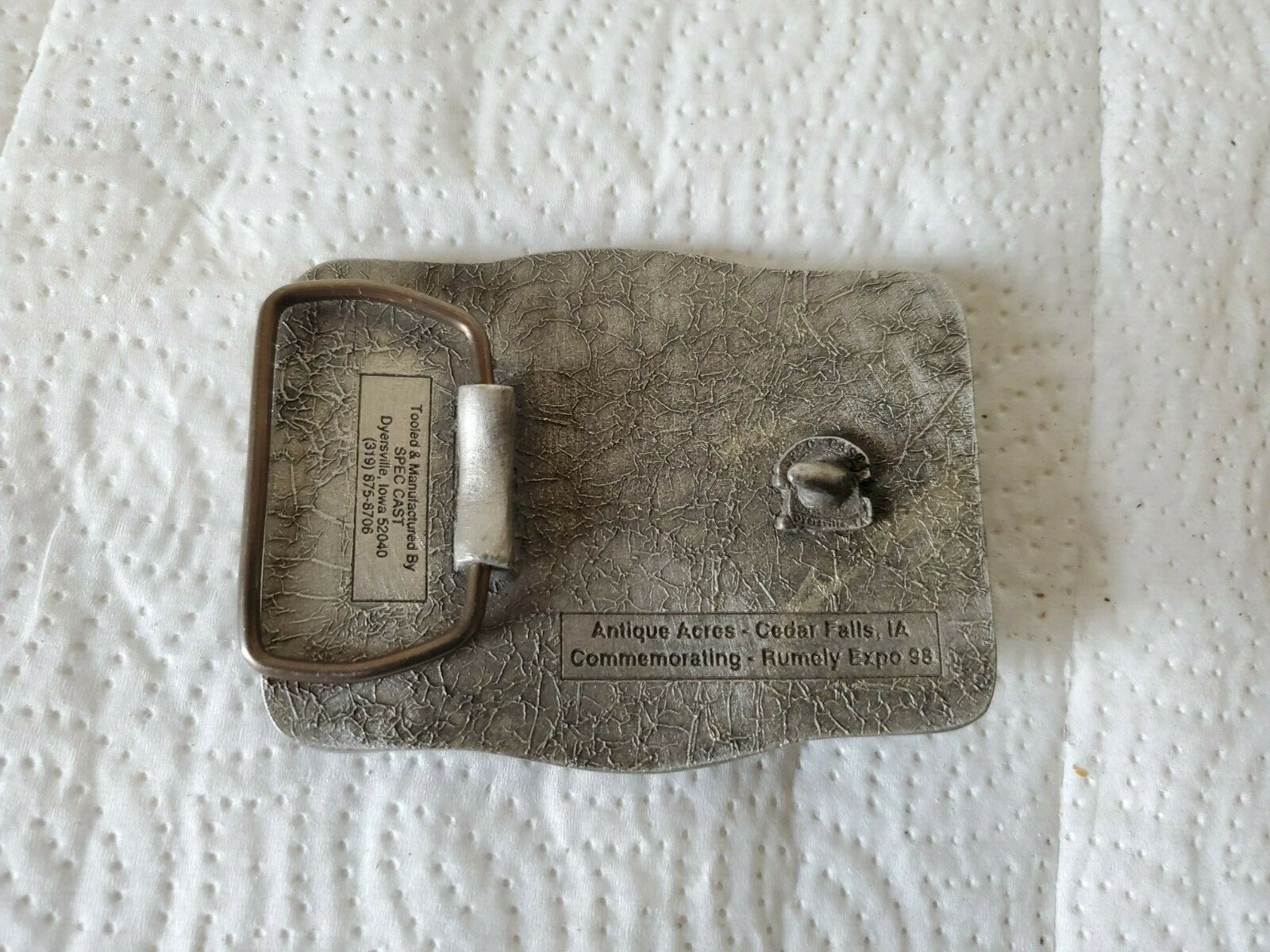 metal belt buckle power show antique acres cedar falls iowa 1998 rumely