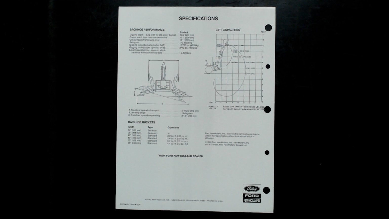 Ford Utility Backhoe 764 Brochure 1981 Agricultural Equipment