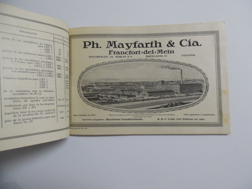 c.1922 Ph. Mayfarth & Co German Farm Implement Wine Press Export Catalog Antique