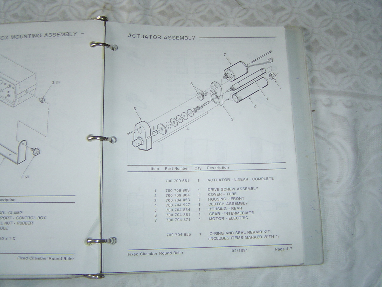 Hesston 514 fixed chamber round baler parts catalog manual book