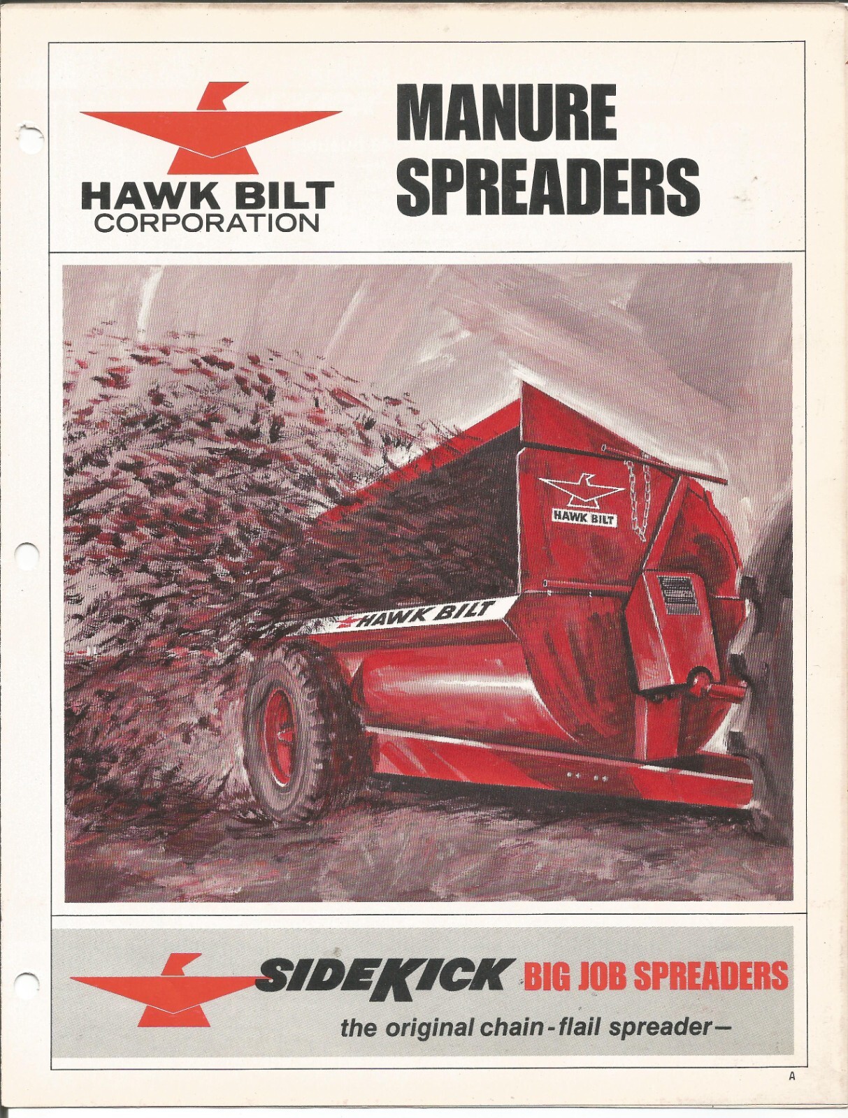 Original OE Hawk Bilt Sidekick Manure Spreaders Sales Brochure Form Number SS319