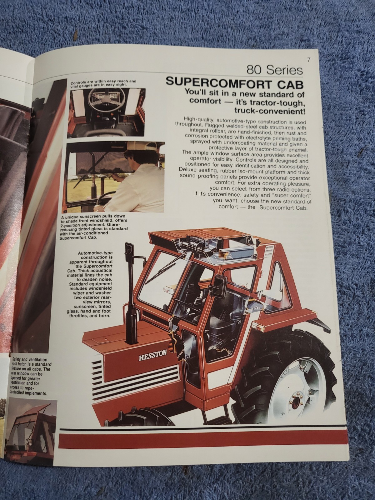 Vintage 1982 Fiat Hesston 80 Series 580-980 Tractors 50-90 PTO HP Sales BROCHURE