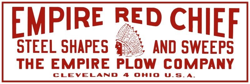 Empire Red Chief Plows of Cleveland, OhiO NEW Sign 12″ x 36″ USA STEEL XL Size