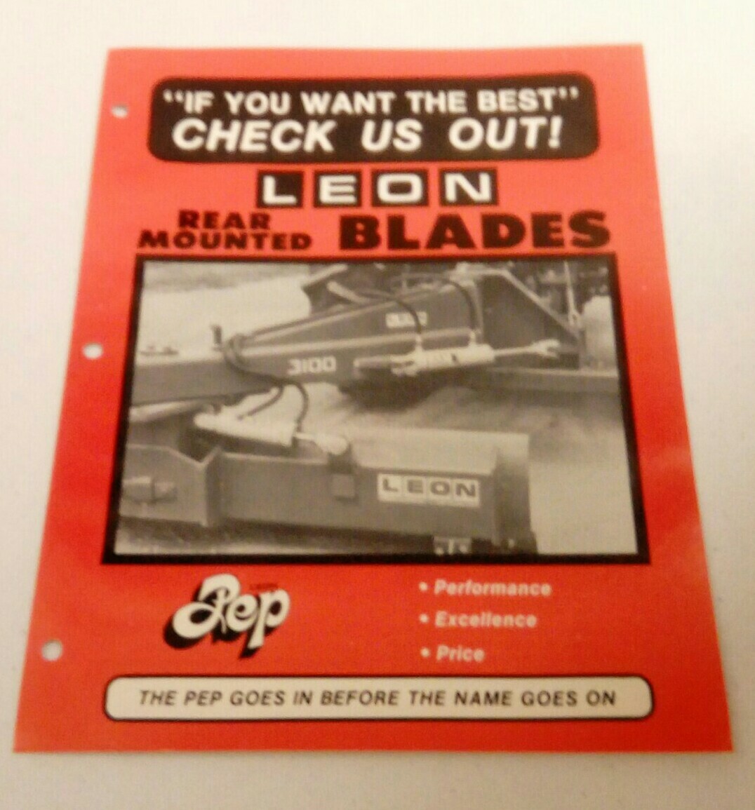 VINTAGE 1974 LEON HEAVY DUTY REAR MOUNTED BLADES FARM TRACTOR SALES BROCHURE