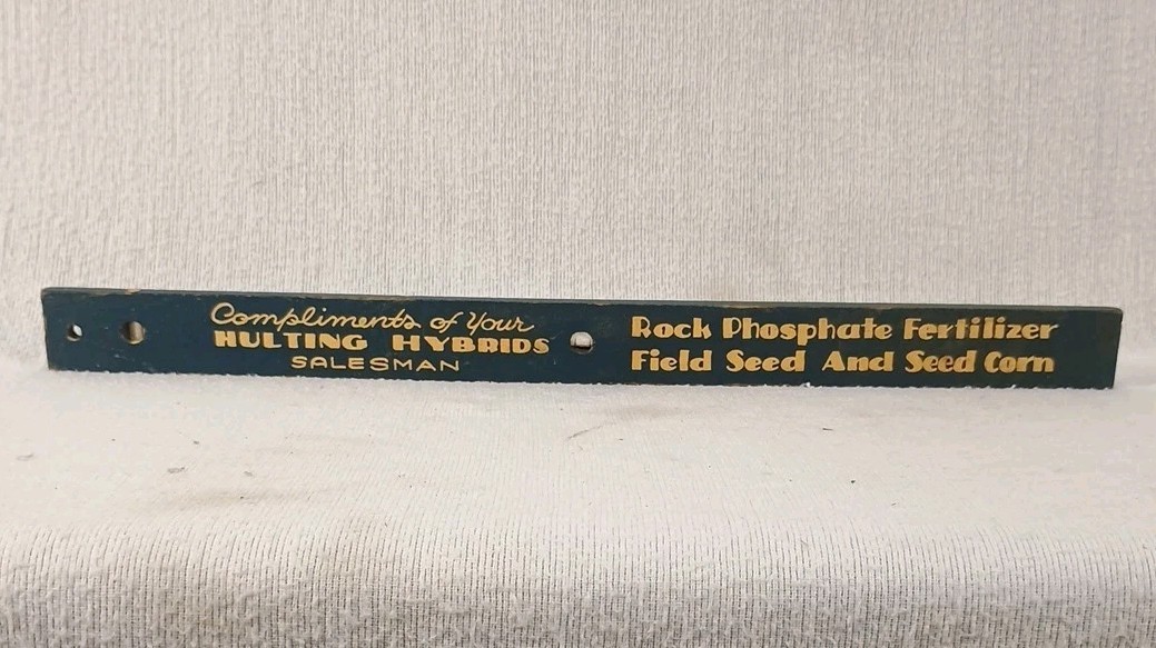 Hulting Hybrids Seed Corn Agriculture Advertising 18″ Ruler Level Geneseo IL