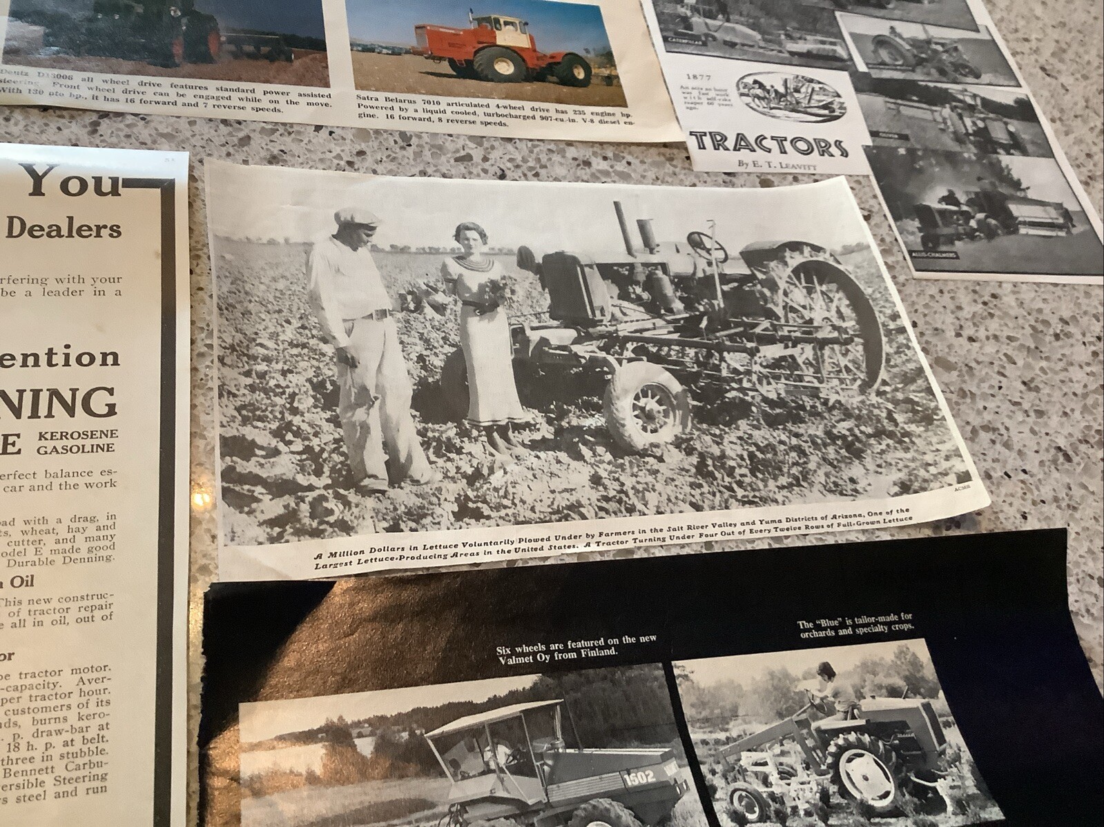 Lot of 6 Farming Agricultural Tractor Print Ads 1916-1970’s All Brands & Designs