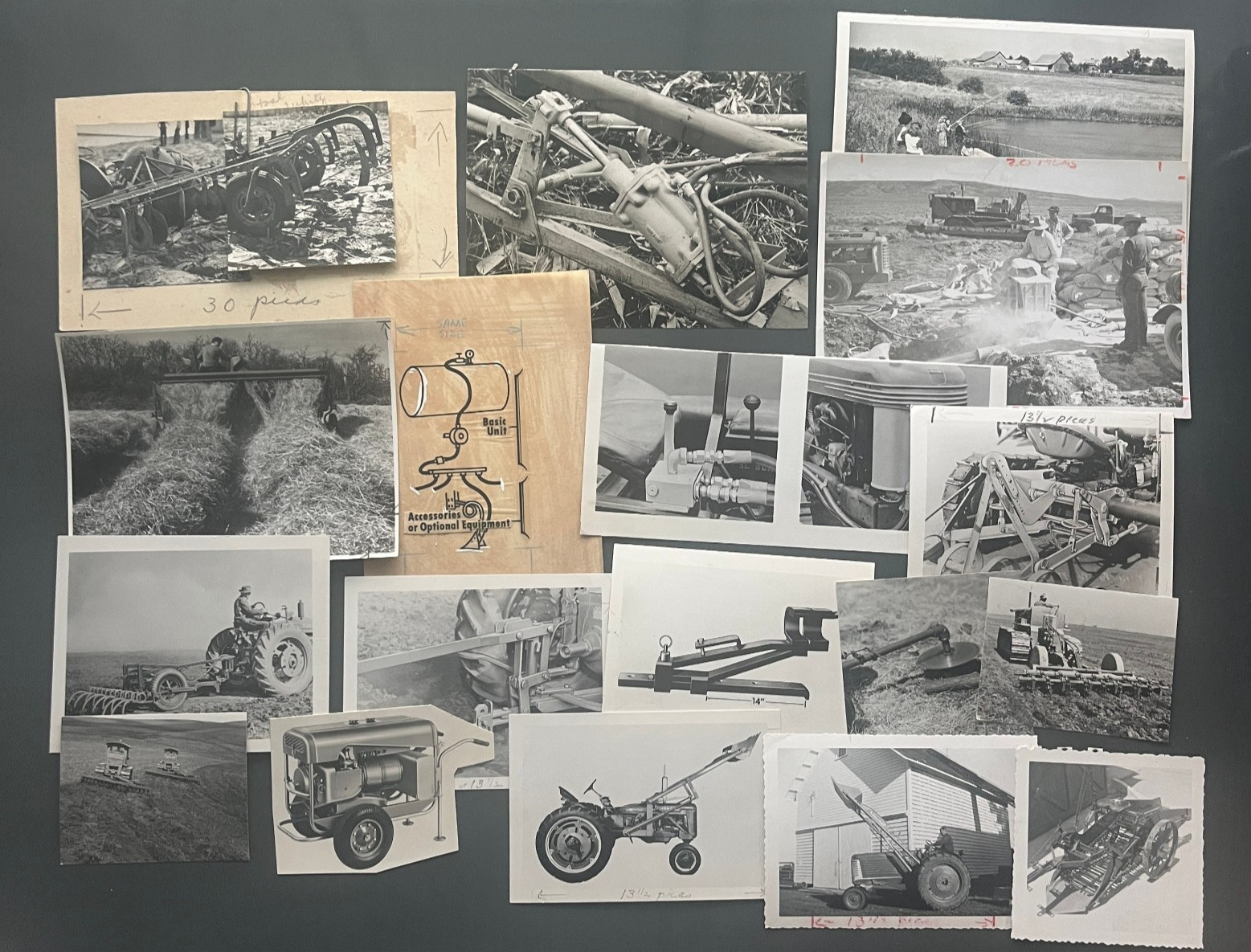 1950’s TRACTORS, FARMING, INDUSTRIAL PHOTO LOT 75+ USED IN FARMING PUBLICATION